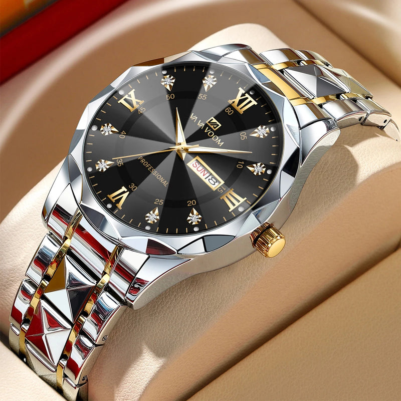 Relógio Masculino Water Diamond Luxury Night Glow