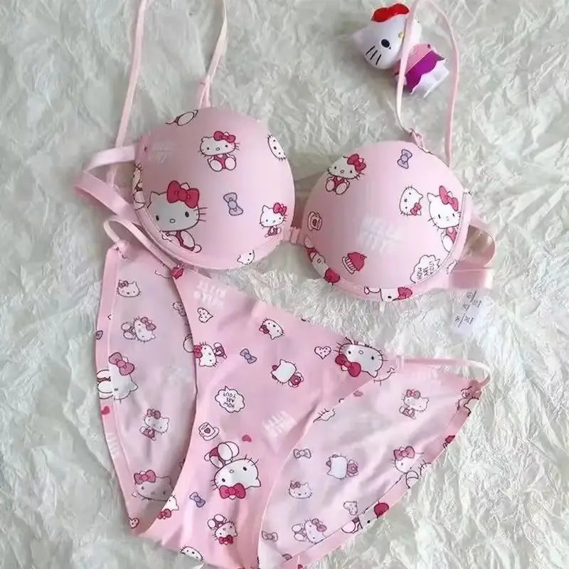 🌸 Conjunto de Sutiã Sanrio Hello Kitty – Sweet Underwear (fofo, sensual, push-up, presente para meninas) 🌸