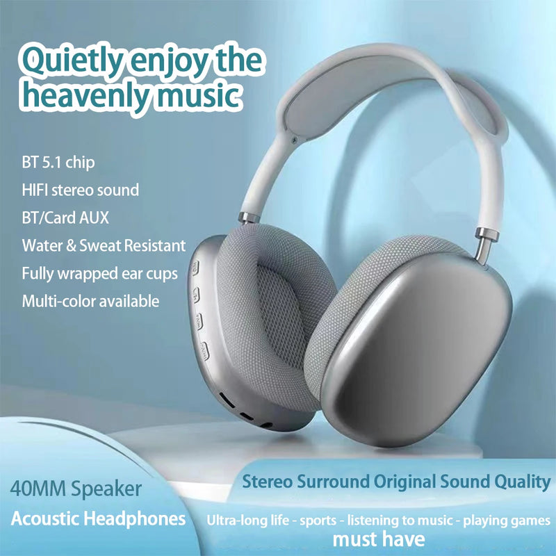 P9 Air Bluetooth Fone de Ouvido Estéreo Sem Fio Com Microfone e Micro Cancelamento de Ruído