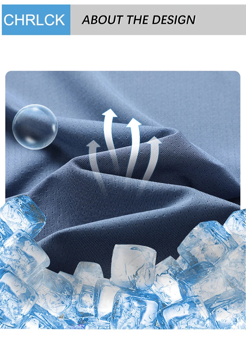 CHRLCK – Camiseta masculina esportiva de secagem rápida, respirável, com elasticidade macia para caminhada, pesca e esportes ao ar livre