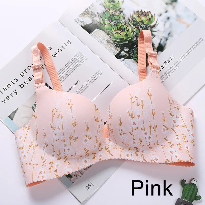 Sutiã Feminino Sem Costura com Estampa Floral - 🌸 Beleza que Abraça, Conforto que Liberta
