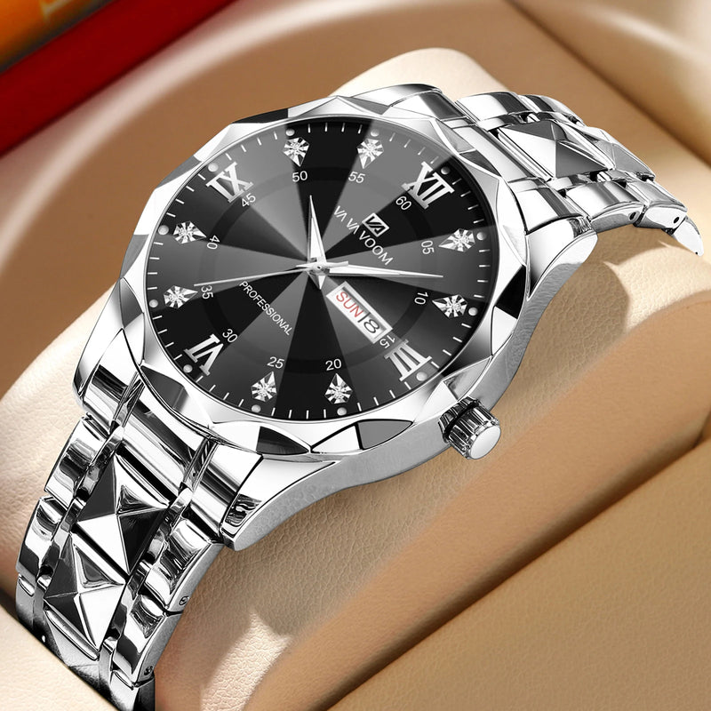 Relógio Masculino Water Diamond Luxury Night Glow