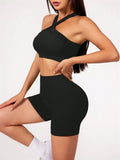 🌿 Conjunto de Ioga 2 Peças de Ioga Feminino (shorts de cintura alta + sutiã esportivo com tiras) – Sinta Seu Corpo, Desperte Sua Alma