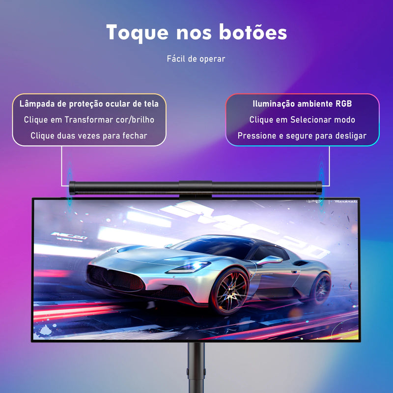 LUZ DE PROTEÇÃO OCULAR DE TELA RGB
