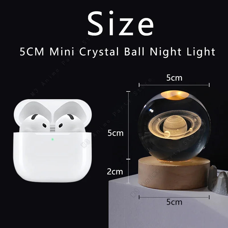 Luz Noturna LED com Bola de Cristal 3D Galática