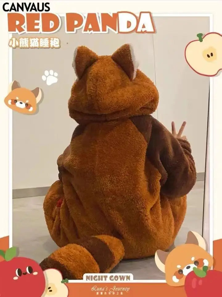 🐾 Fantasia Kigurumi Panda Vermelho – A Conexão que Sua Alma Sempre Buscou
