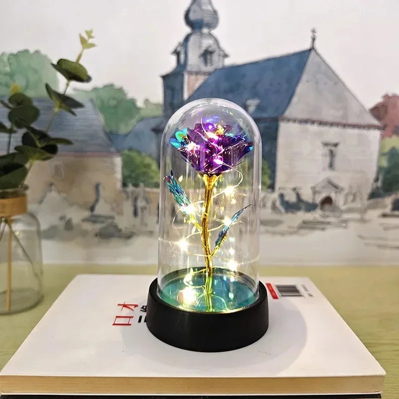 Luz noturna de rosa realista e eterna - Mais do que uma Luminária, um Presente para a Alma