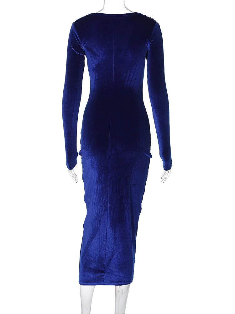 ✨ Vestido Midi de Veludo Dulzura — Primavera/Verão 2025