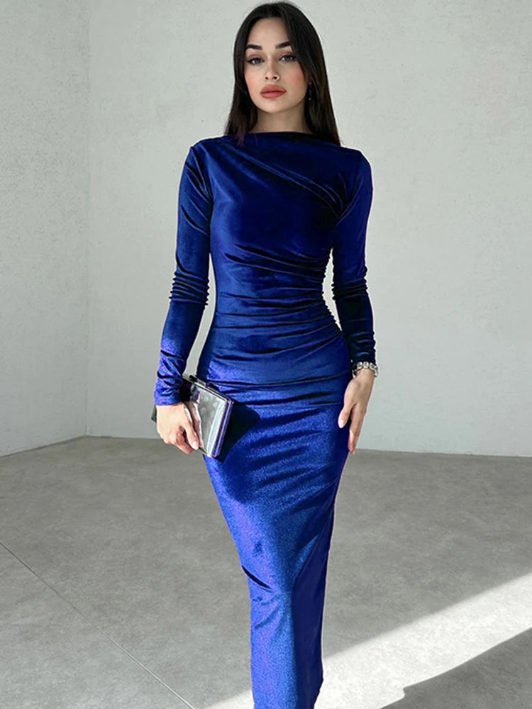 ✨ Vestido Midi de Veludo Dulzura — Primavera/Verão 2025