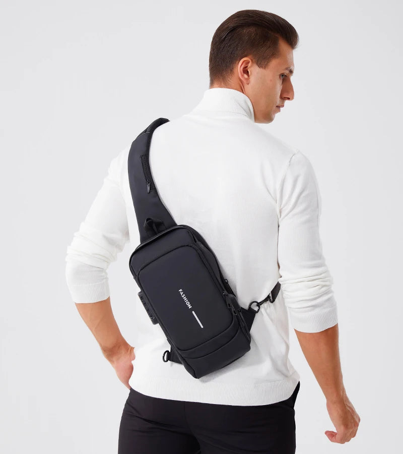 Descubra a Nova Era do Estilo e Segurança Masculina — Bolsa Transversal de Couro PU Antifurto, Clássica e Multifuncional