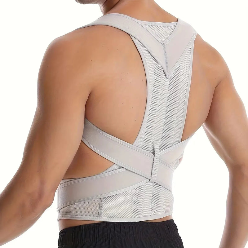 Corretor de Postura Masculino/Feminino Ajustável – Corset Costas, Cinta Lombar, Suporte Reto, Respirável (P-XXXL)