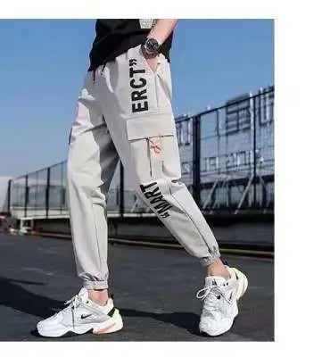 Calça Cargo Masculina com Vários Bolsos, Estilo Urbano, Ajuste Solto e Cordão