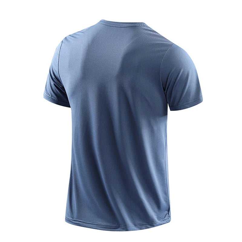 CHRLCK – Camiseta masculina esportiva de secagem rápida, respirável, com elasticidade macia para caminhada, pesca e esportes ao ar livre