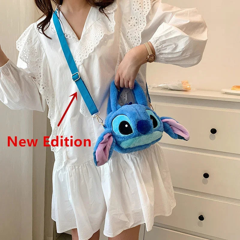Bolsa de ombro infantil de pelúcia do Stitch