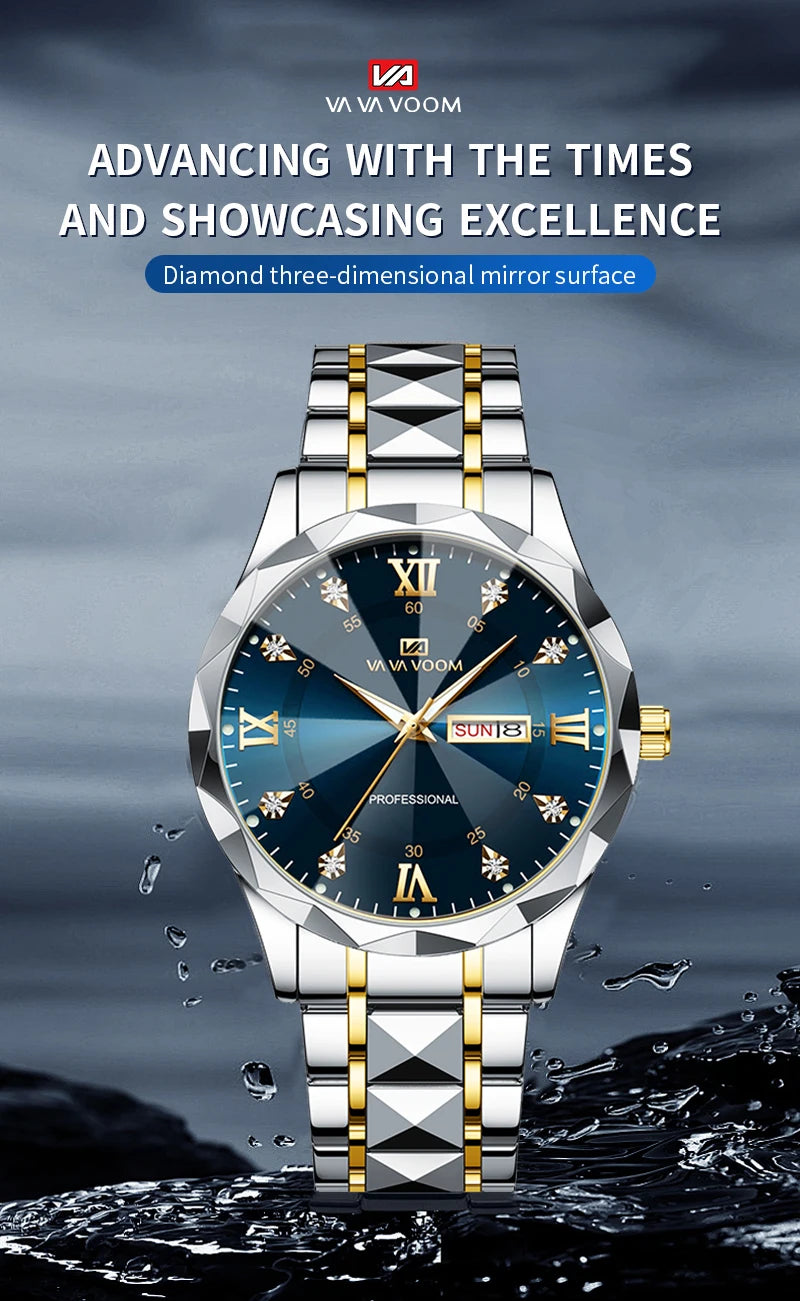 Relógio Masculino Water Diamond Luxury Night Glow