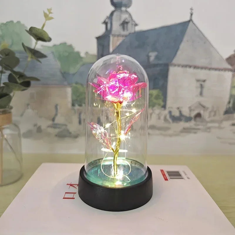 Luz noturna de rosa realista e eterna - Mais do que uma Luminária, um Presente para a Alma