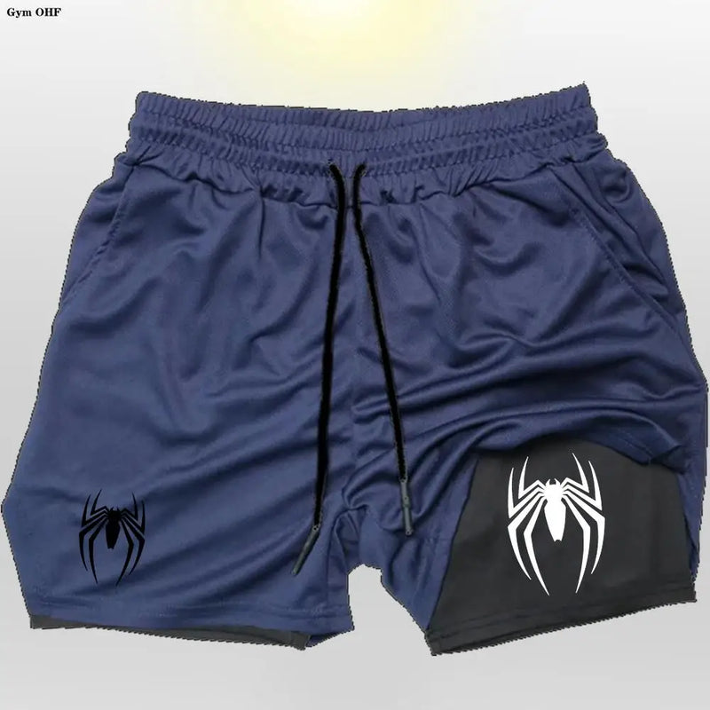 🕷️ 2099 Spider Sport Shorts 2 em 1 — Mais que um Short, Uma Armadura da Nova Era Masculina