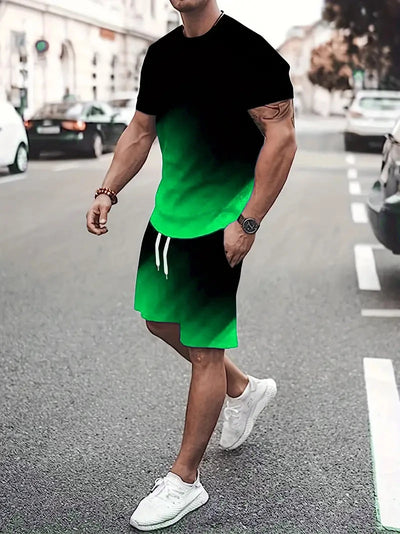 Conjunto masculino tie-dye (camiseta + shorts, verão, confortável, tamanho até 6XL) bermuda,camisas,camisetas,conjunto,Homem,mais,Melhores,Melhores Promoções,roupas,shorts,shorts esportivo,shorts masculino academia,t-shirts,Vestuário