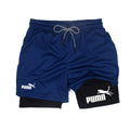 shorts masculinos 2 em 1 de camada dupla, compressão e secagem rápida (M a 3XL)