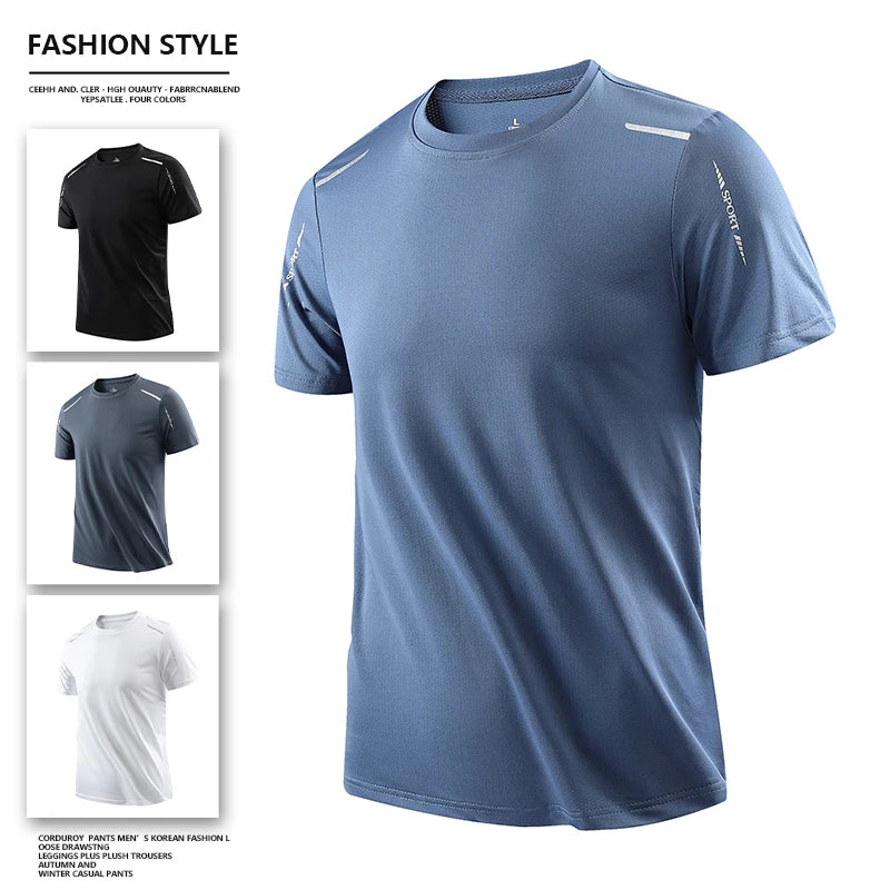 CHRLCK – Camiseta masculina esportiva de secagem rápida, respirável, com elasticidade macia para caminhada, pesca e esportes ao ar livre