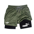 shorts masculinos 2 em 1 de camada dupla, compressão e secagem rápida (M a 3XL)