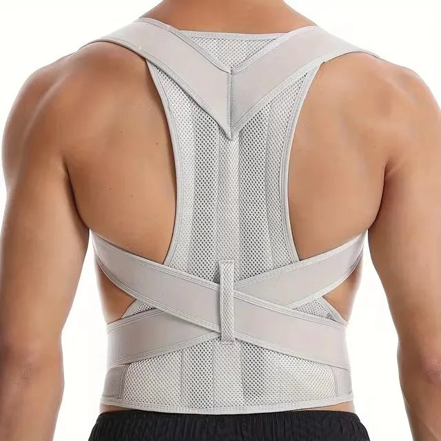 Corretor de Postura Masculino/Feminino Ajustável – Corset Costas, Cinta Lombar, Suporte Reto, Respirável (P-XXXL)