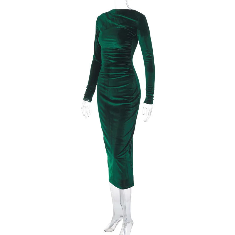 ✨ Vestido Midi de Veludo Dulzura — Primavera/Verão 2025