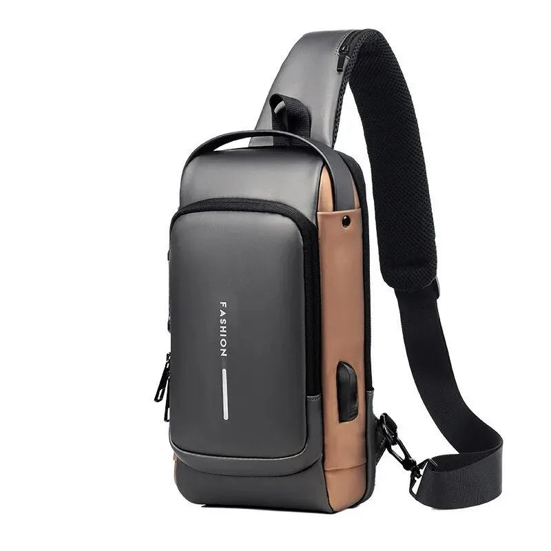 Descubra a Nova Era do Estilo e Segurança Masculina — Bolsa Transversal de Couro PU Antifurto, Clássica e Multifuncional