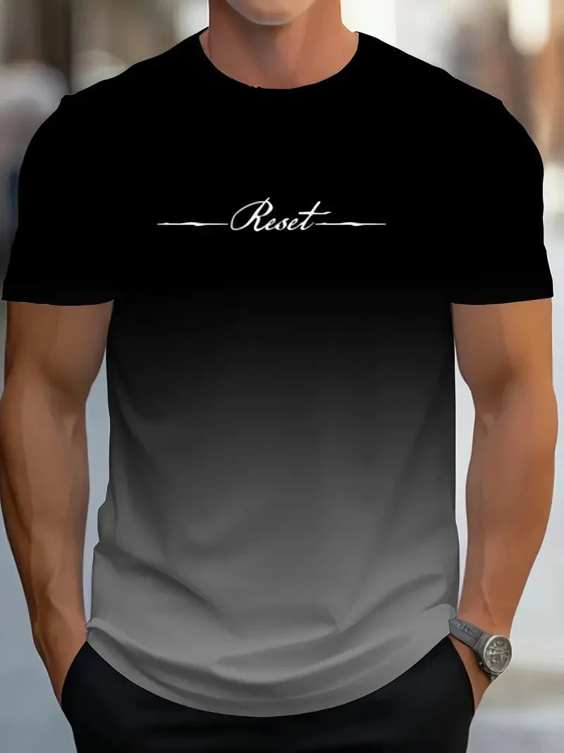 🔥 Vista a Sua Verdade – Camiseta Masculina 3D com Letras em Gradiente | Edição Limitada de Verão