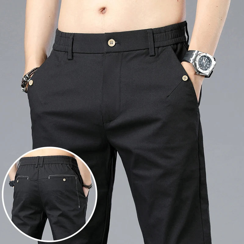 Calça Casual Masculina Clássica Coreana 2025.