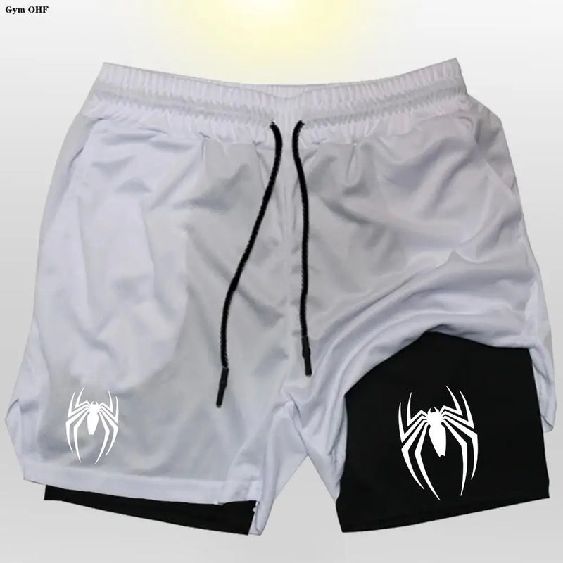 🕷️ 2099 Spider Sport Shorts 2 em 1 — Mais que um Short, Uma Armadura da Nova Era Masculina