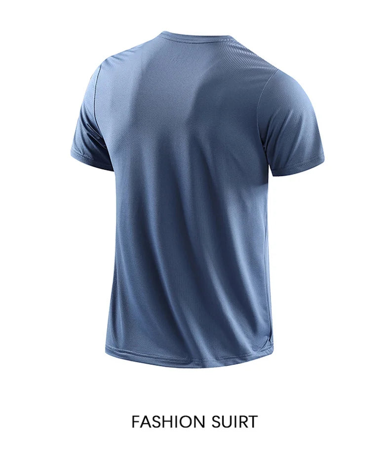 CHRLCK – Camiseta masculina esportiva de secagem rápida, respirável, com elasticidade macia para caminhada, pesca e esportes ao ar livre