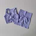Conjunto de Ioga Feminino Sem Costura — 2 peças (Top Sexy + Shorts de Cintura Alta)