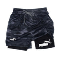 shorts masculinos 2 em 1 de camada dupla, compressão e secagem rápida (M a 3XL)