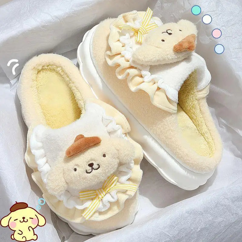 🌸 Pantufas Sanrio de Algodão | Hello Kitty, Kuromi e Cinnamoroll