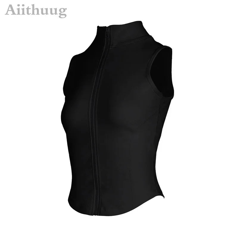 Aiithuug Colete Esportivo com Zíper e Gola Alta – Para Mulheres que Querem Muito Mais do que um Corpo em Forma