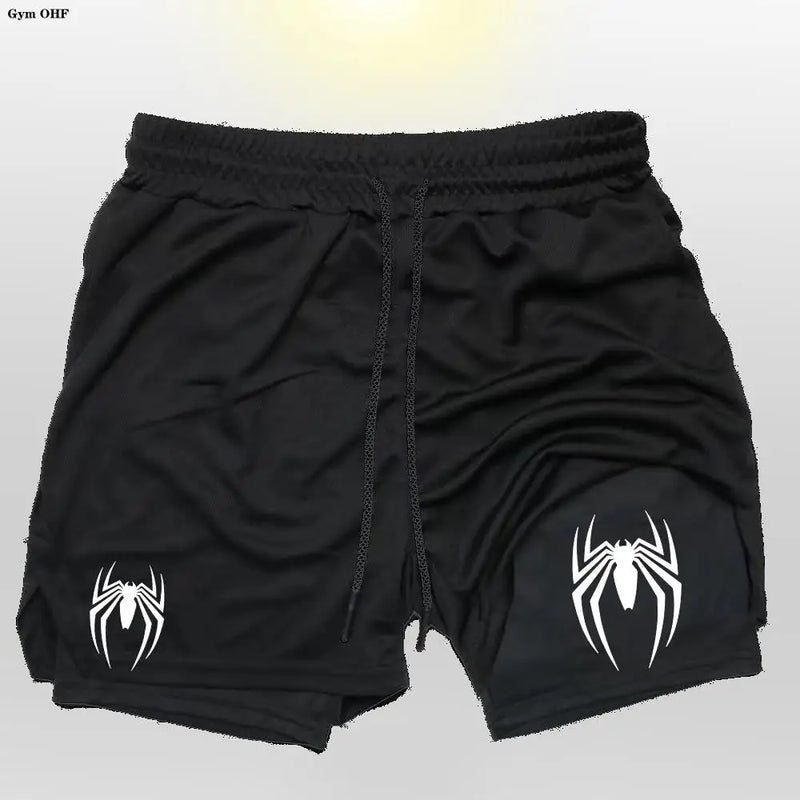 🕷️ 2099 Spider Sport Shorts 2 em 1 — Mais que um Short, Uma Armadura da Nova Era Masculina