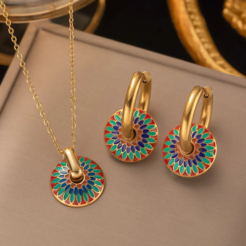 ✨ Conjunto de Brincos e Colar Margarida Vintage – Mais que Joias, Um Chamado da Sua Essência