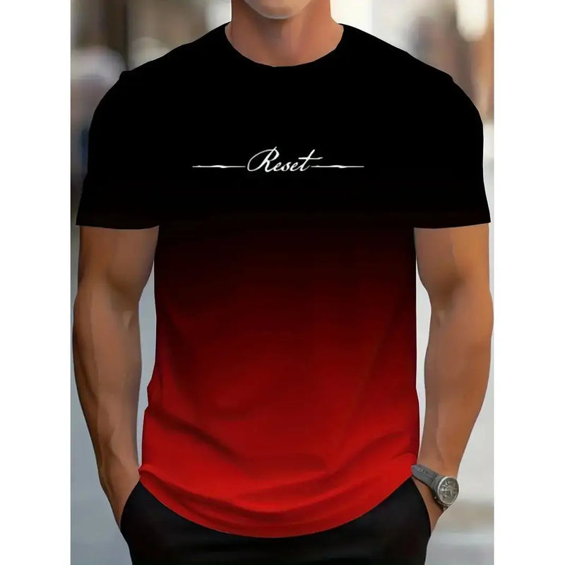 🔥 Vista a Sua Verdade – Camiseta Masculina 3D com Letras em Gradiente | Edição Limitada de Verão