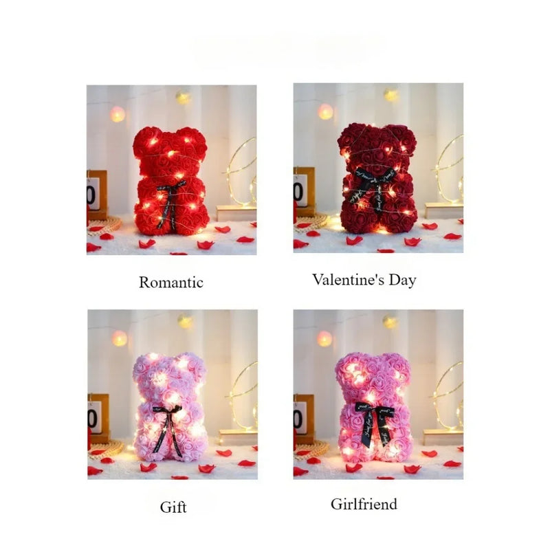 Urso de pelúcia artificial de 25 cm com caixa de presente romântico - 🧸 Mais que um Presente: Um Gesto que Fala com a Alma