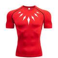 (Camisa de compressão masculina PANTERA NEGRA) — camiseta esportiva de academia com secagem rápida, elasticidade