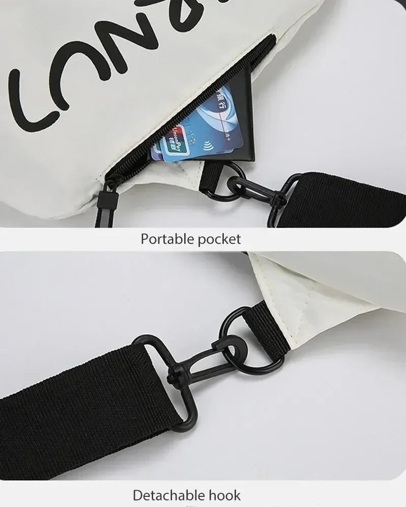 Bolsa de peito de nylon (unissex, moderna, funcional, para outono e inverno)