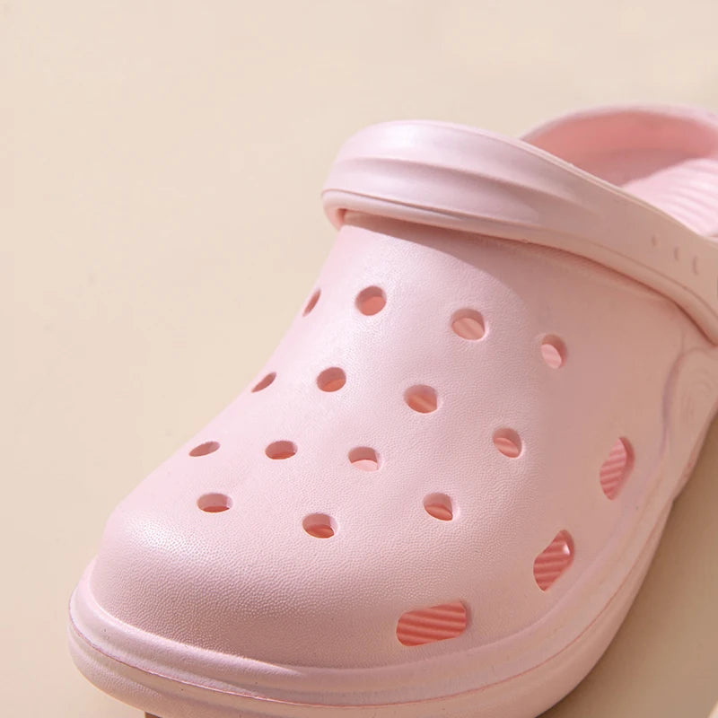 Tamancos femininos de verão, sandálias de sola grossa, chinelos de casa, sapatos de jardim