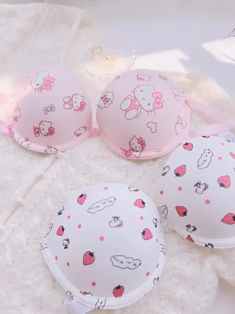 🌸 Conjunto de Sutiã Sanrio Hello Kitty – Sweet Underwear (fofo, sensual, push-up, presente para meninas) 🌸