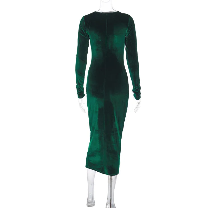 ✨ Vestido Midi de Veludo Dulzura — Primavera/Verão 2025