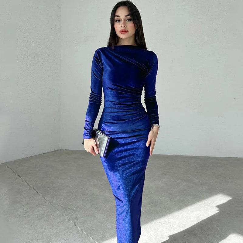 ✨ Vestido Midi de Veludo Dulzura — Primavera/Verão 2025