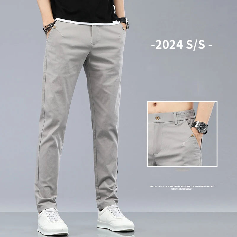 Calça Casual Masculina Clássica Coreana 2025.