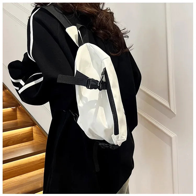 Bolsa de peito de nylon (unissex, moderna, funcional, para outono e inverno)
