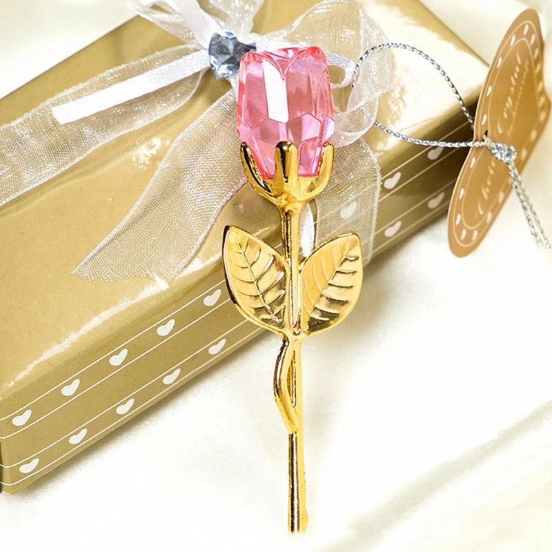 💫 Decoração de Mesa com Rosas de Cristal Douradas – Onde o Amor Encontra o Eterno