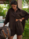 Conjunto Wolfeel — Shorts casuais 100% algodão, camisa aconchegante 🌿 – O conforto que desperta sua essência